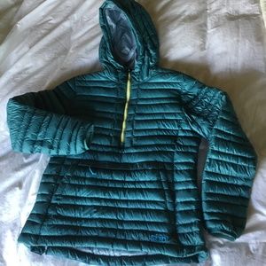 Women's Pinion Down Lightweight 1/2 Zip Pullover Sz M Blue/Green